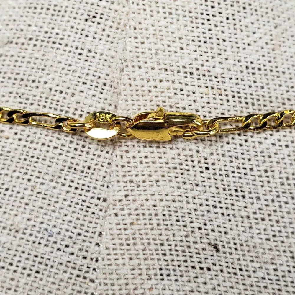 18 kt Gold Filled Hollow Clear Marquee Crystal Cross with 21
